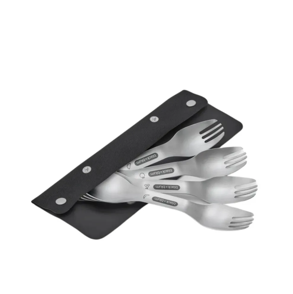 Juego de 4 tenedores cuchara de acero inoxidable - Black & Blum