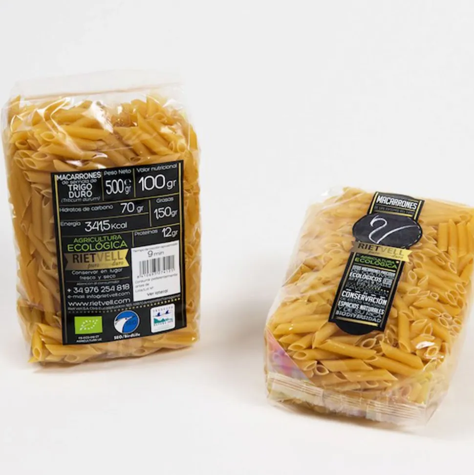 Macarrones de trigo, ecológicos, 500 g - Riet Vell