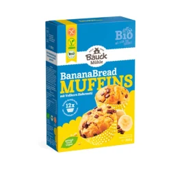 Magdalenas sin gluten de plátano, tipo banana bread, ecológicas - Bauckhof