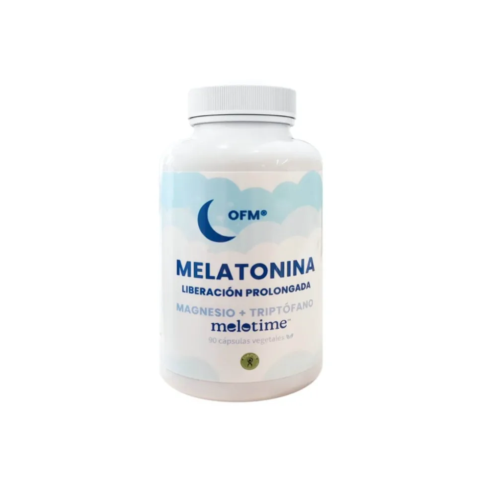 Melatonina liberación prolongada Melotime® + magnesio + triptófano + B6, 90 cápsulas - OFM