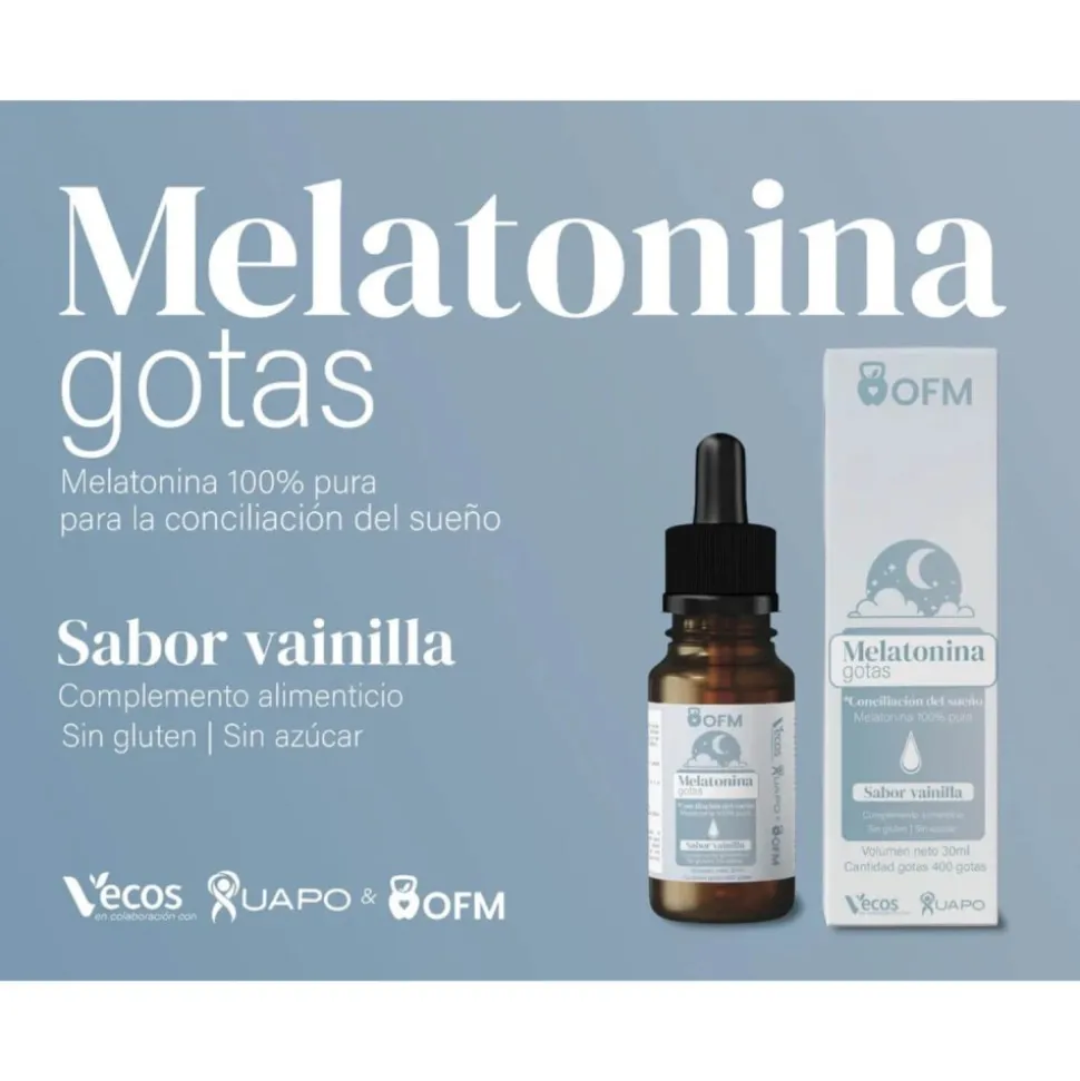Melatonina pura en gotas, 30 ml - OFM