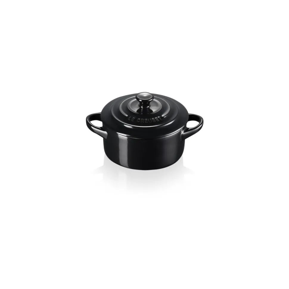 Mini cocotte de cerámica esmaltada, color negro, 10 cm - Le Creuset