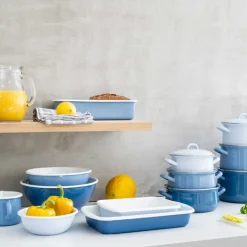 Molde rectangular de acero esmaltado azul 30 cm, 1,7 litros - Riess