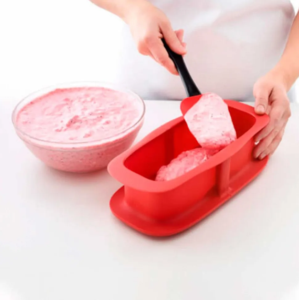 Molde rectangular desmontable de silicona platino con base cerámica, 24 cm - Lekue