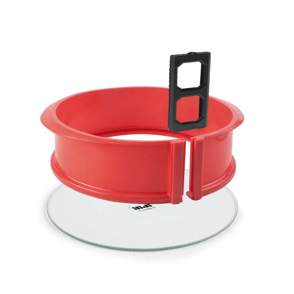 Molde redondo desmontable silicona platino con base cristal, 12 cm - Ibili