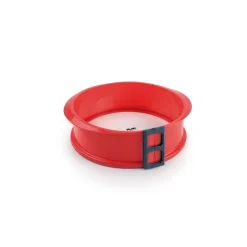 Molde redondo desmontable silicona platino con base de cristal, 22,5 cm - Ibili