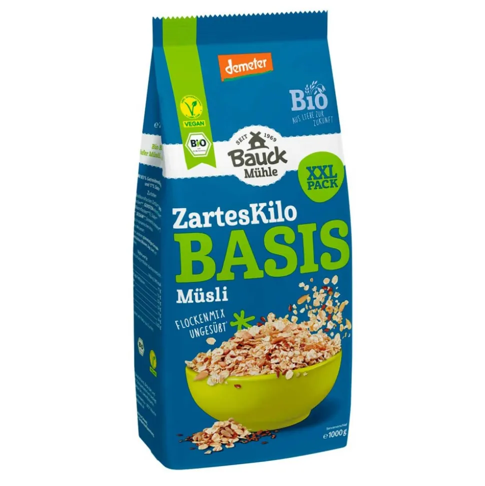 Muesli de tres cereales integrales con semillas, ecológico - Bauckhof