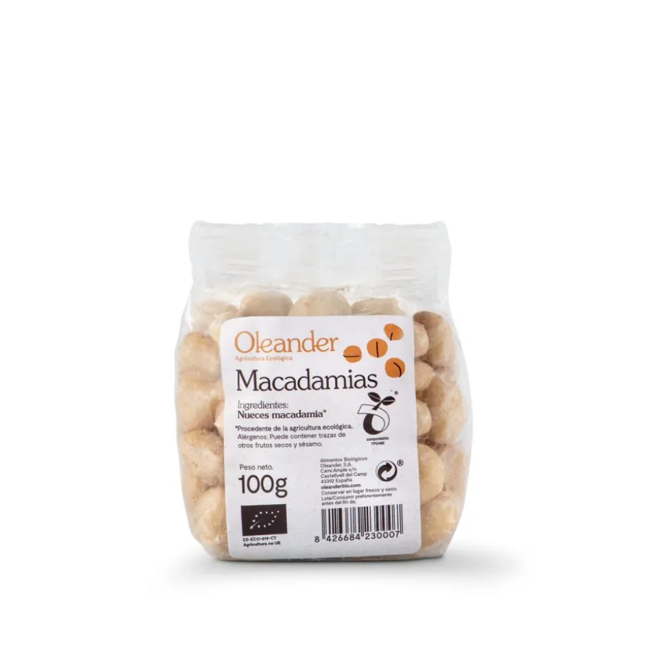 Nueces de macadamia sin cáscara ecológicas, 100 g - Oleander