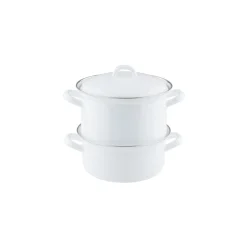 Olla con vaporera y tapa de acero esmaltado, Classic, 18 cm - Riess