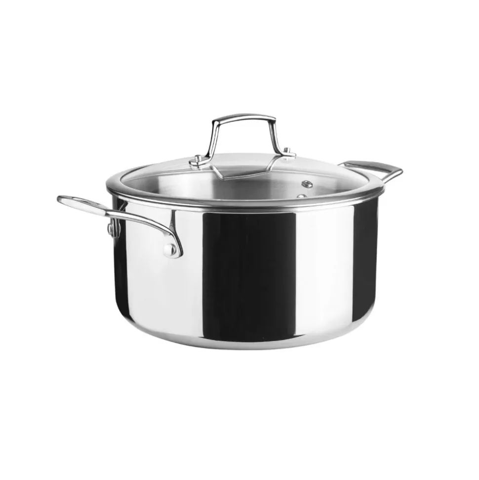 Olla de acero inoxidable con tapa, trichef, 24 cm - Lacor