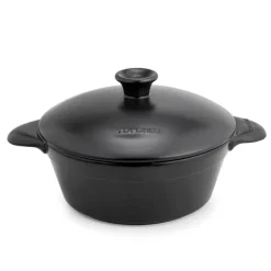 Olla de cerámica gres 27 cm con tapa, antracita - Topgres