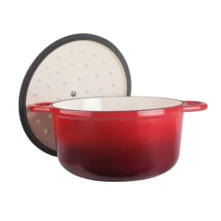 Olla de hierro fundido, 20 cm, color rojo - Lacor