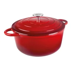 Olla de hierro fundido, 24 cm, color rojo - Lacor