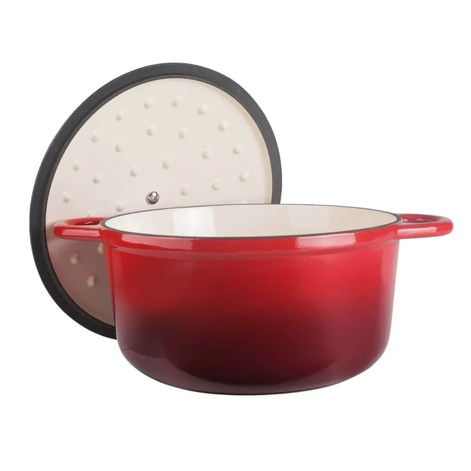 Olla de hierro fundido, 24 cm, color rojo - Lacor
