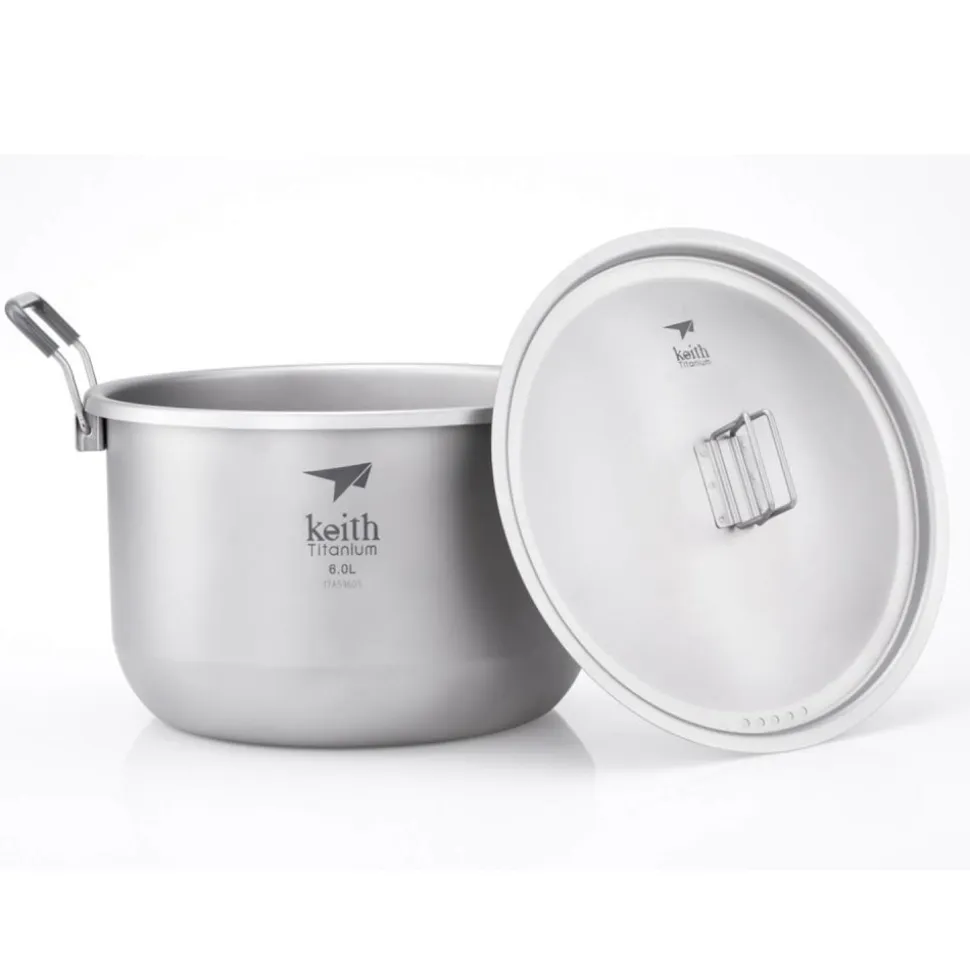 Olla de titanio con tapa, 6 litros - Keith