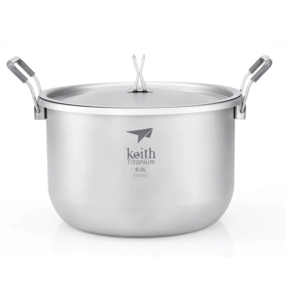 Olla de titanio con tapa, 6 litros - Keith