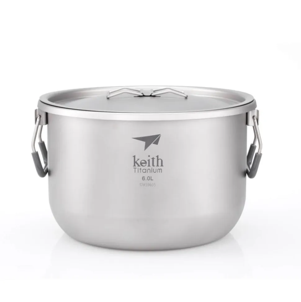 Olla de titanio con tapa, 6 litros - Keith