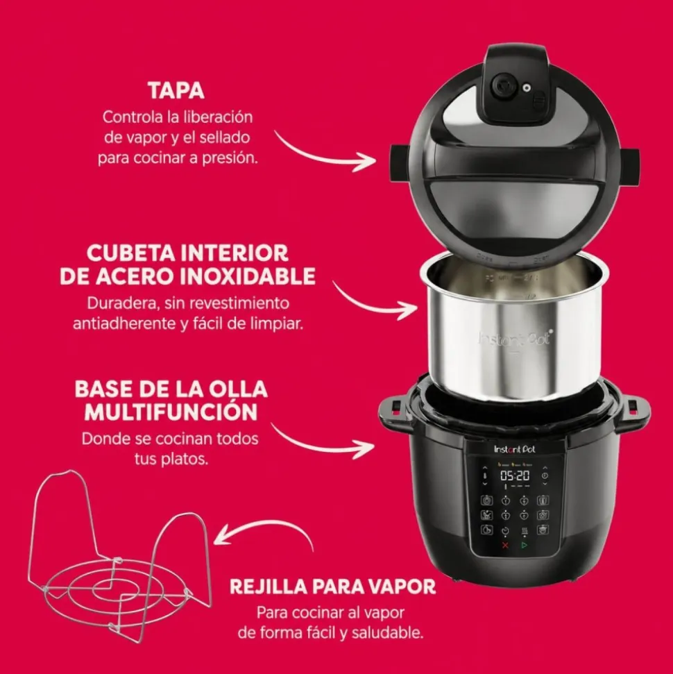 Olla multifunción eléctrica Classic negra, 5,7 l - Instant Pot