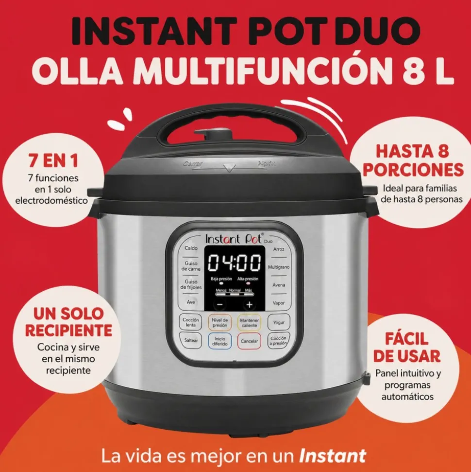 Olla multifunción eléctrica Duo, 7,6 l - Instant Pot