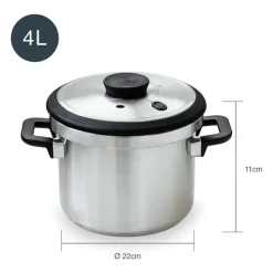 Olla rápida de acero inoxidable Sicuro, 4 l - Lacor