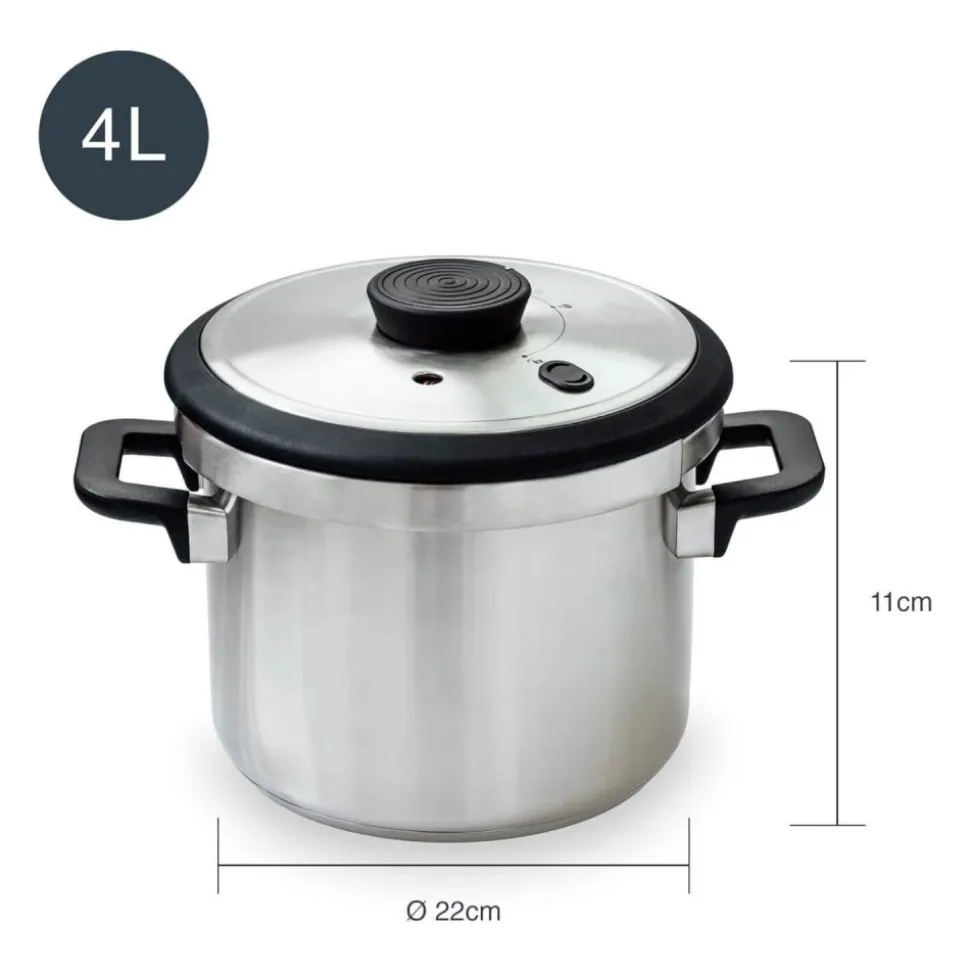 Olla rápida de acero inoxidable Sicuro, 4 l - Lacor