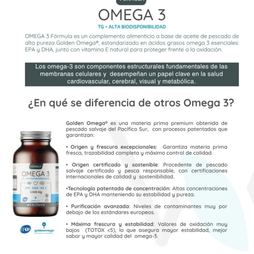 Omega 3, 90 perlas - WeBotanix