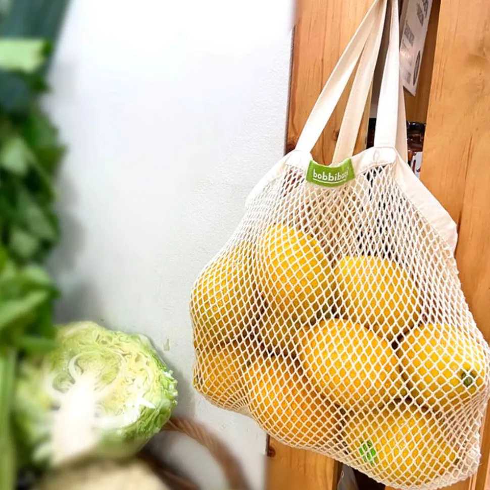 Pack 3 bolsas reutilizables de malla de algodón orgánico - Bobbibags