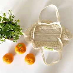 Pack 3 bolsas reutilizables de malla de algodón orgánico - Bobbibags