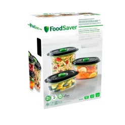 Pack 3 contenedores para envasar al vacío - Foodsaver