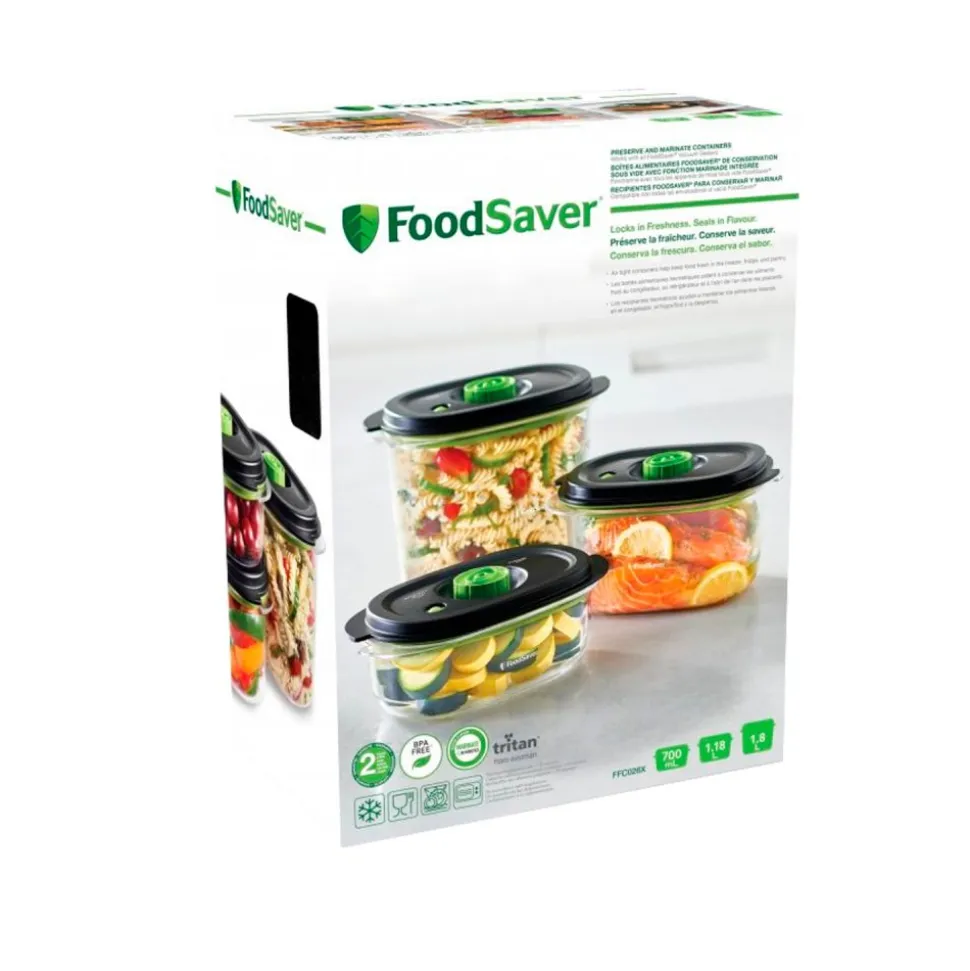 Pack 3 contenedores para envasar al vacío - Foodsaver