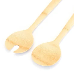 Pack de 2 cubiertos de ensalada para servir y mezclar, de bambú - Pebbly