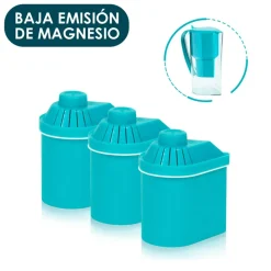 Pack 3 filtros de repuesto con coco para depurar e ionizar el agua, baja emisión de magnesio - Alkanatur