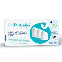 Pack 3 filtros de repuesto para depurar, alcalinizar e ionizar el agua - Alkanatur