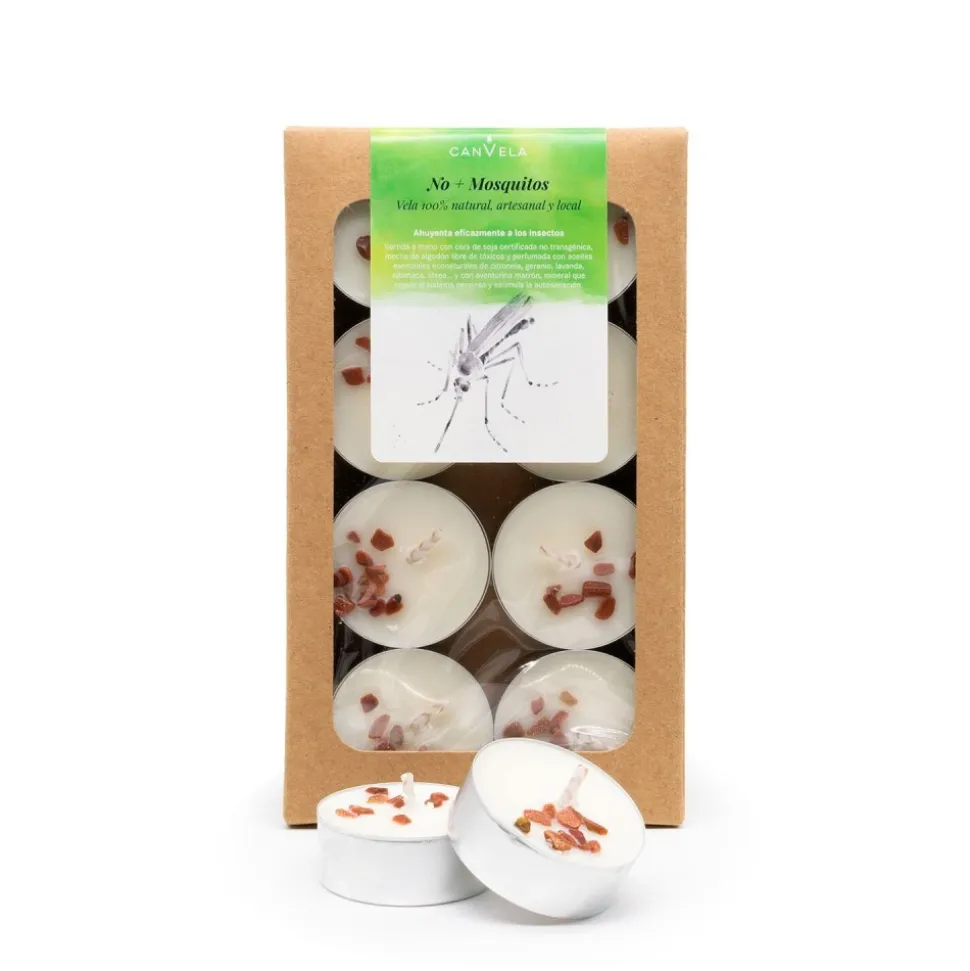 Pack 8 velas de té, repelentes de mosquitos con aceites esenciales ecológicos - CanVela