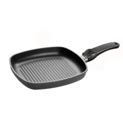 Parrilla antiadherente para vitrocerámica y gas con mango extraíble - SKK