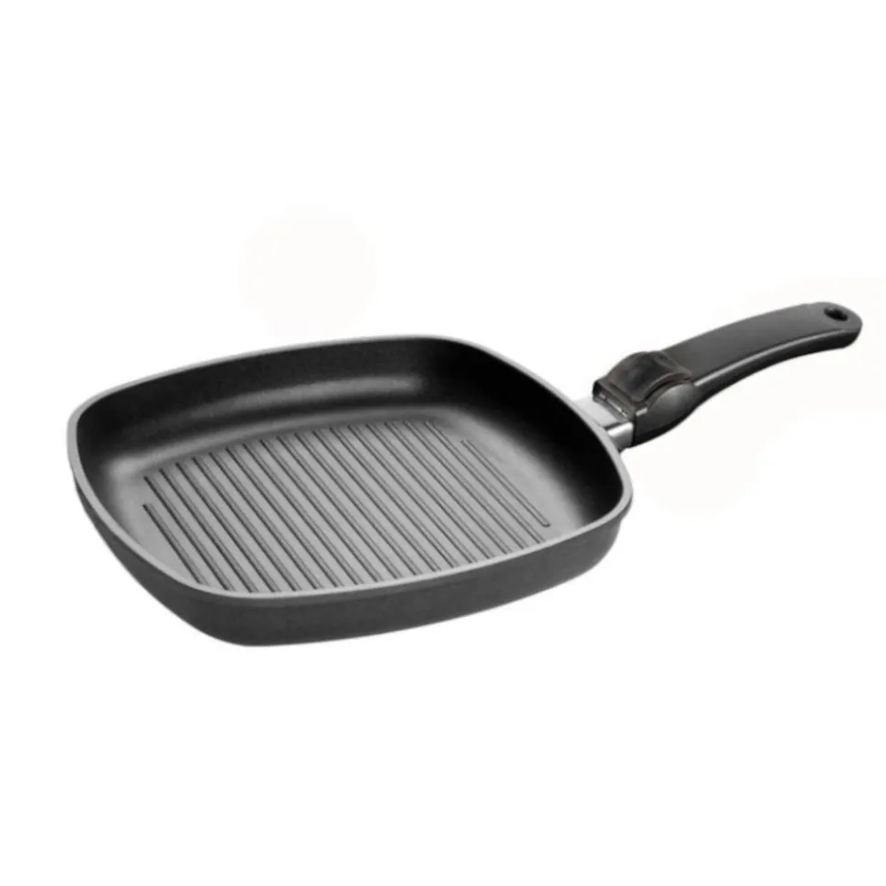 Parrilla antiadherente para vitrocerámica y gas con mango extraíble - SKK