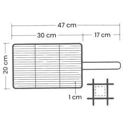 Parrilla doble de acero inoxidable, 30 cm - Ibili