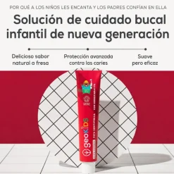 Pasta de dientes infantil sin flúor con hidroxiapatita, sabor fresa, 75 ml - Georganics
