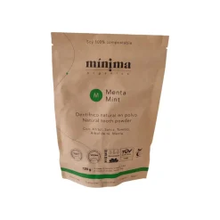 Pasta de dientes natural en polvo, menta y salvia, bolsa 120 g - Mínima Organics