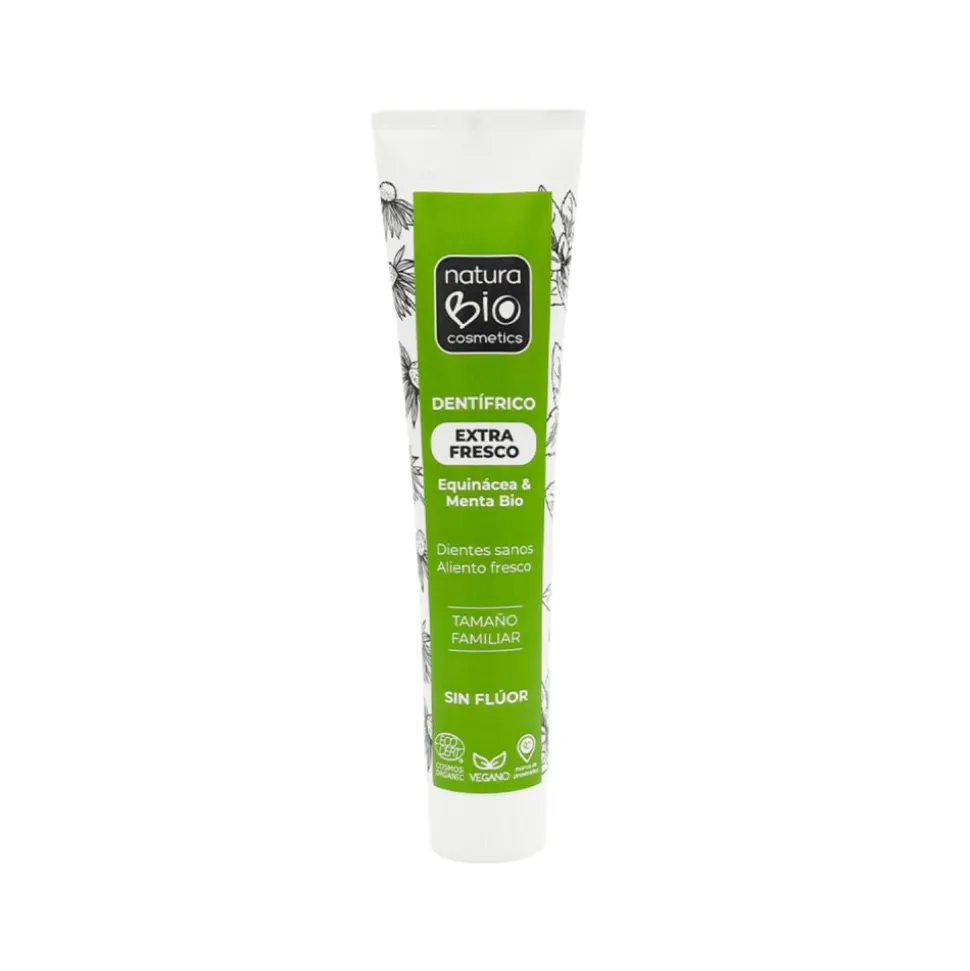Pasta de dientes sin flúor, ecológica, con equinácea y menta, 125 ml - NaturaBio Cosmetics