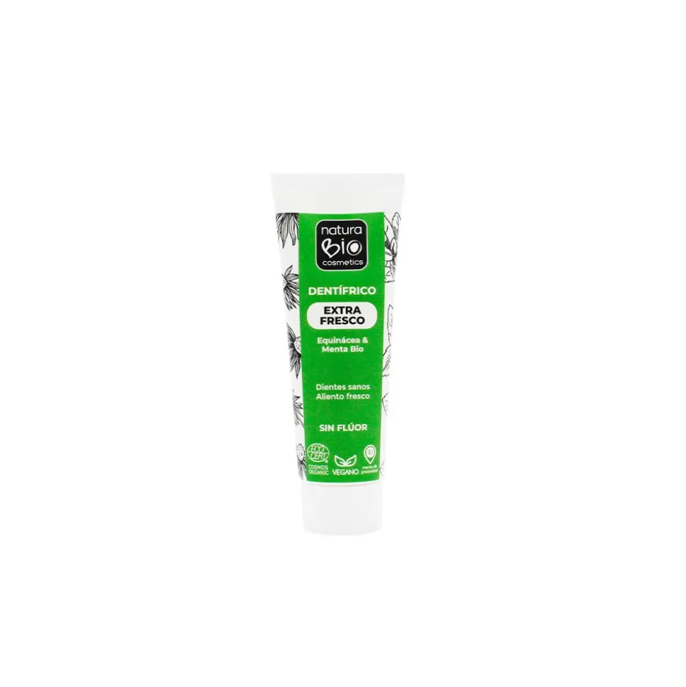 Pasta de dientes sin flúor, ecológica, con equinácea y menta, 75 ml - NaturaBio Cosmetics