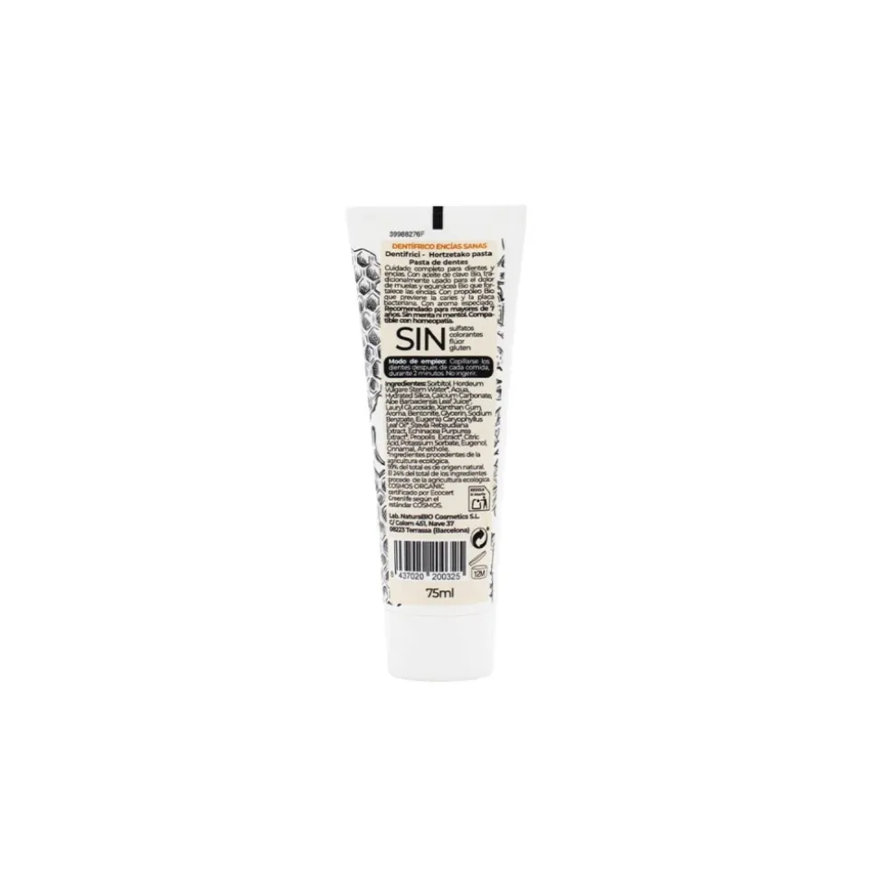 Pasta de dientes sin flúor, ecológica, con propóleo y clavo, 75 ml - NaturaBio Cosmetics