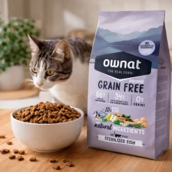 Pienso para gatos esterilizados con pescado sin cereales, 1 kg - Ownat