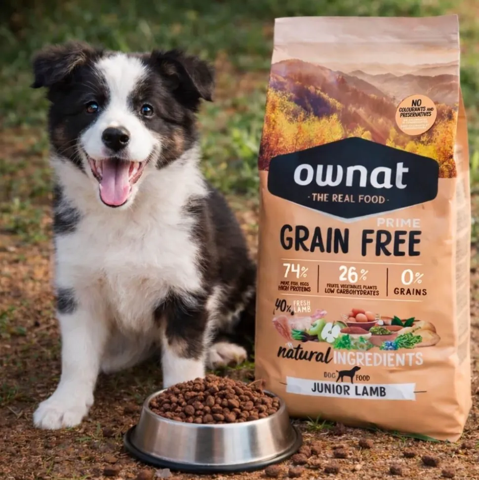 Pienso para perros de cordero sin cereales, junior, GF Prime, 3 kg - Ownat