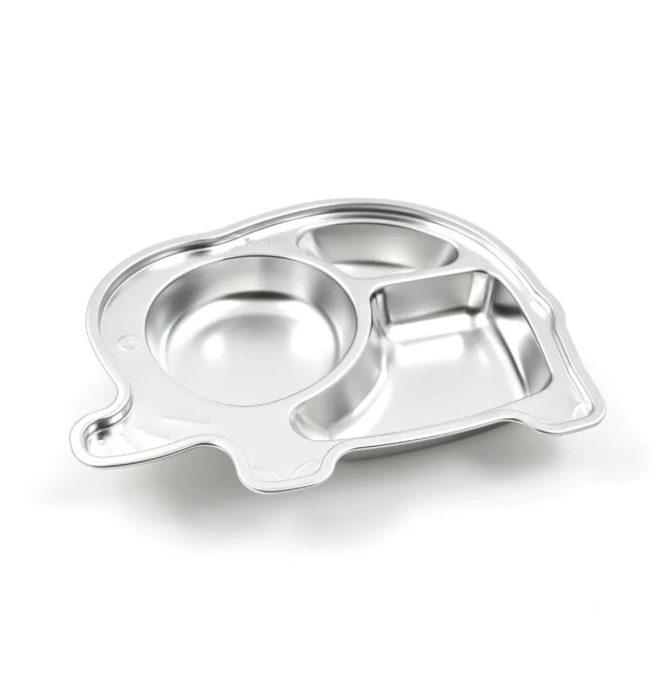 Plato con compartimentos para niños de acero inoxidable, elefante - Joli monde