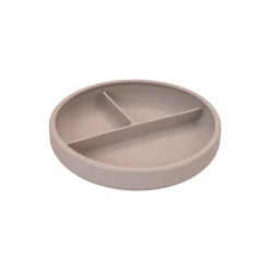 Plato con compartimentos y ventosa para bebé de silicona platino, color gris - Lurch