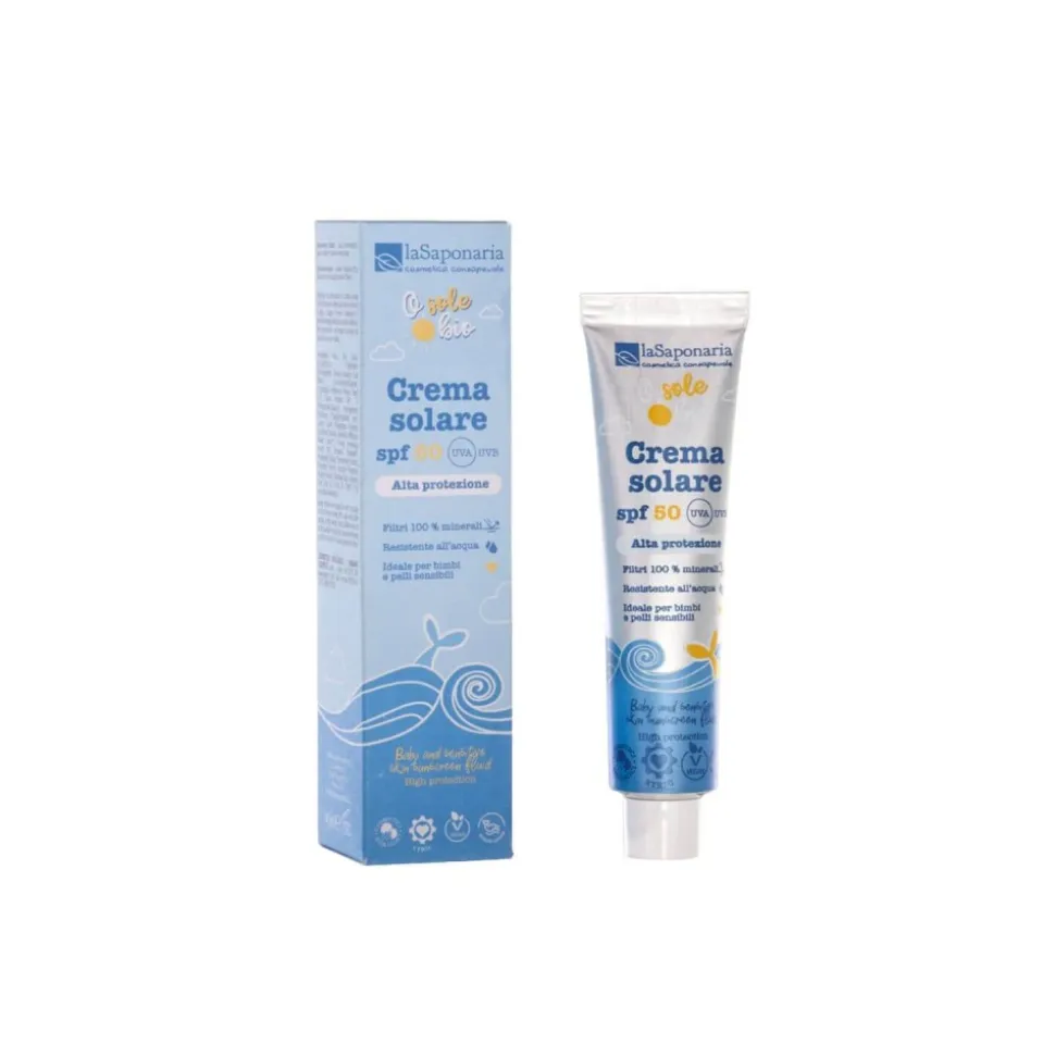 Protector solar ecológico SPF 50, 40 ml para niños y pieles sensibles - La Saponaria
