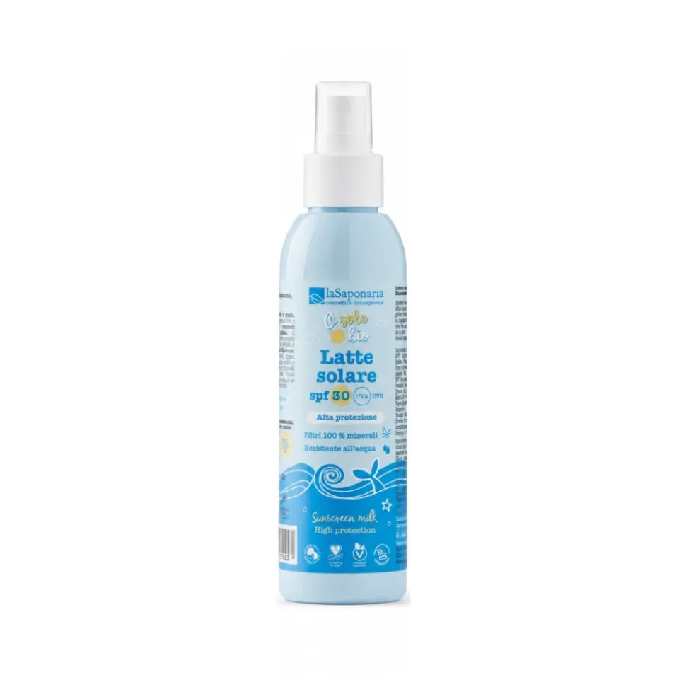 Protector solar en spray ecológico SPF 30 para pieles sensibles, 125 ml - La Saponaria