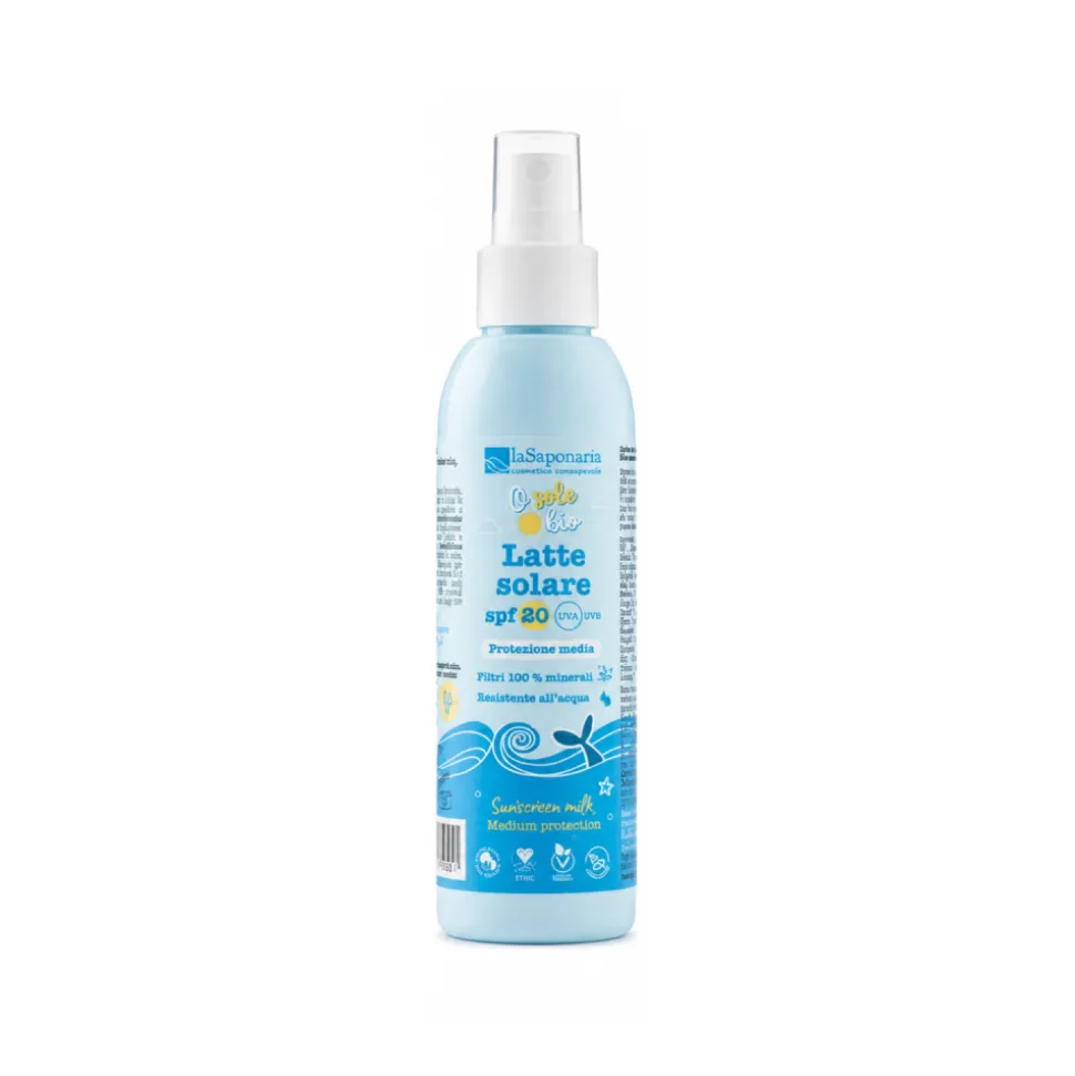 Protector solar en spray ecológico SPF 20 para pieles sensibles, 125 ml - La Saponaria
