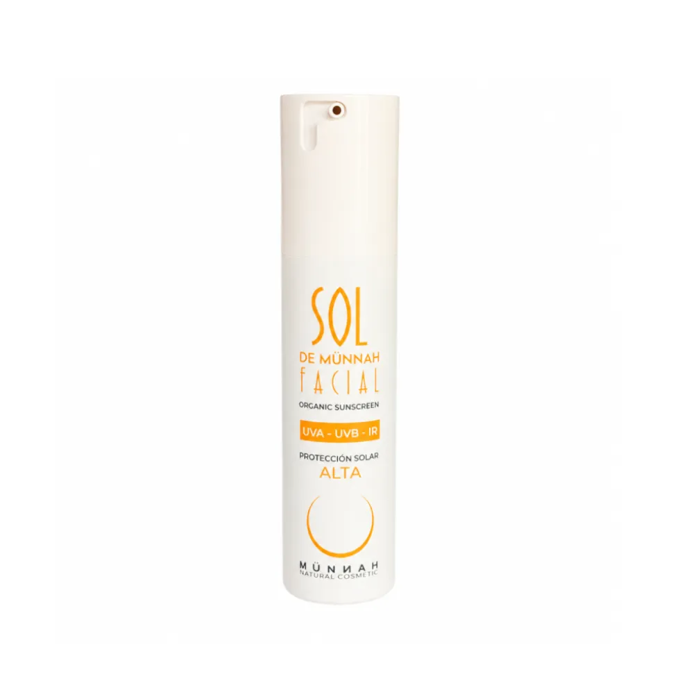 Protector solar facial hidratante ecológico SPF 40, 50 ml - Münnah